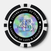 Elegant 43rd Opal Wedding Jubileum Celebration Poker Chips (Voorkant)