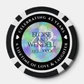 Elegant 43rd Opal Wedding Jubileum Celebration Poker Chips (Achterkant)