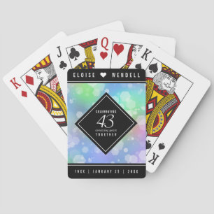 Elegant 43rd Opal Wedding Jubileum Celebration Pokerkaarten