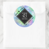 Elegant 43rd Opal Wedding Jubileum Celebration Ronde Sticker (Tas)