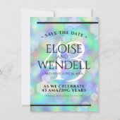 Elegant 43rd Opal Wedding Jubileum Celebration Save The Date (Voorkant)