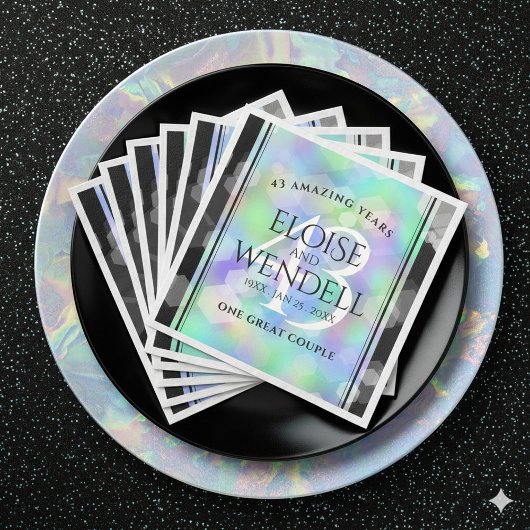 Elegant 43rd Opal Wedding Jubileum Celebration Servet