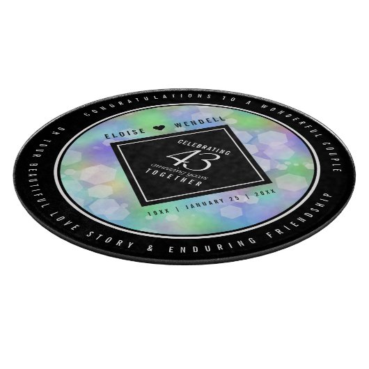 Elegant 43rd Opal Wedding Jubileum Celebration Snijplank (Hoek)