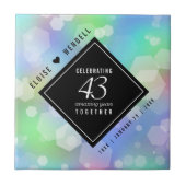 Elegant 43rd Opal Wedding Jubileum Celebration Tegeltje (Voorkant)