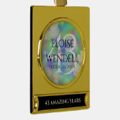 Elegant 43rd Opal Wedding Jubileum Celebration Verguld Banner Ornament (Rechts)