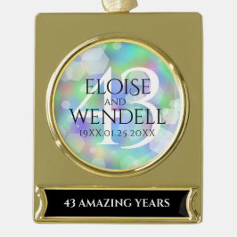 Elegant 43rd Opal Wedding Jubileum Celebration Verguld Banner Ornament