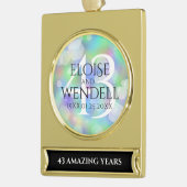 Elegant 43rd Opal Wedding Jubileum Celebration Verguld Banner Ornament (Links)
