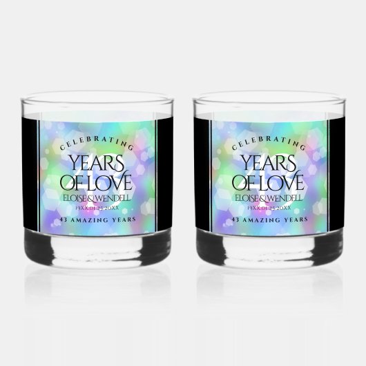 Elegant 43rd Opal Wedding Jubileum Celebration Whisky Glas (Voorkant)