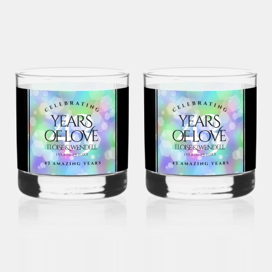 Elegant 43rd Opal Wedding Jubileum Celebration Whisky Glas (Achterkant)