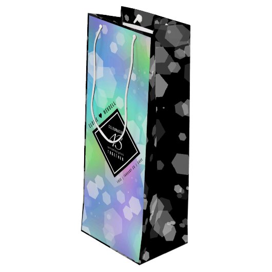 Elegant 43rd Opal Wedding Jubileum Celebration Wijn Cadeautas (Achterkant Gekanteld)