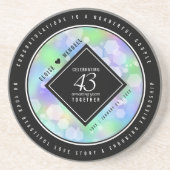 Elegant 43rd Opal Wedding Jubileum Celebration Zandsteen Onderzetter (Voorkant)