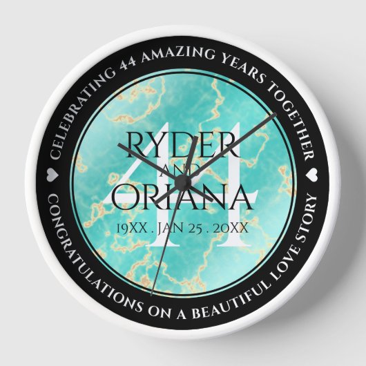 Elegant 44th Turquoise Wedding Jubileum (Voorkant)