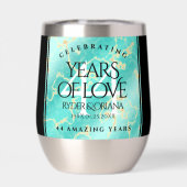 Elegant 44th Turquoise Wedding Jubileum (Achterkant)