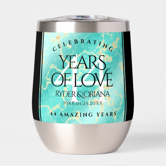 Elegant 44th Turquoise Wedding Jubileum (Voorkant)