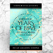 Elegant 44th Turquoise Wedding Jubileum Acryl Bord