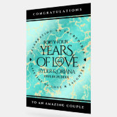 Elegant 44th Turquoise Wedding Jubileum Acryl Bord (Hoek)