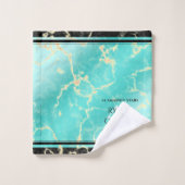 Elegant 44th Turquoise Wedding Jubileum Bad Handdoek (Wasdoekje)