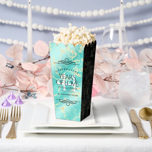 Elegant 44th Turquoise Wedding Jubileum Bedankdoosjes (Huwelijk)