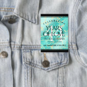 Elegant 44th Turquoise Wedding Jubileum Button (Insitu)