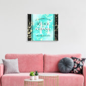 Elegant 44th Turquoise Wedding Jubileum Canvas Afdruk (Insitu (Woonkamer))