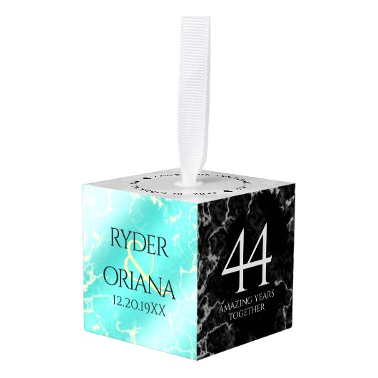 Elegant 44th Turquoise Wedding Jubileum Decoratie (Voorkant hoekig)