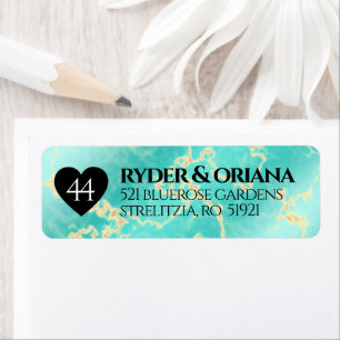 Elegant 44th Turquoise Wedding Jubileum Etiket