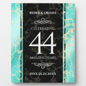 Elegant 44th Turquoise Wedding Jubileum Fotoplaat (Voorkant)