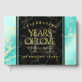 Elegant 44th Turquoise Wedding Jubileum Gastenboek (Voorkant)