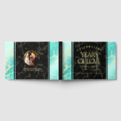 Elegant 44th Turquoise Wedding Jubileum Gastenboek (Volledig)