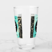 Elegant 44th Turquoise Wedding Jubileum Glas (Links)
