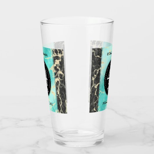 Elegant 44th Turquoise Wedding Jubileum Glas (Rechts)