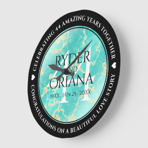 Elegant 44th Turquoise Wedding Jubileum Grote Klok