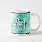 Elegant 44th Turquoise Wedding Jubileum Grote Koffiekop (Rechts)