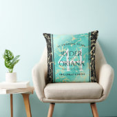 Elegant 44th Turquoise Wedding Jubileum Kussen (Stoel)