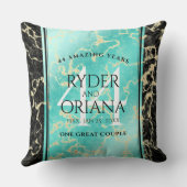 Elegant 44th Turquoise Wedding Jubileum Kussen (Achterkant)