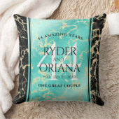 Elegant 44th Turquoise Wedding Jubileum Kussen (Deken)