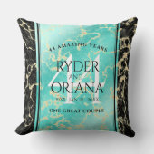 Elegant 44th Turquoise Wedding Jubileum Kussen (Voorkant)