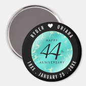 Elegant 44th Turquoise Wedding Jubileum Magneet (Voorkant / Achterkant)