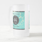 Elegant 44th Turquoise Wedding Jubileum Matglas Bierpul (Voorkant links)