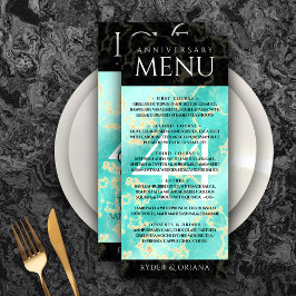 Elegant 44th Turquoise Wedding Jubileum Menu