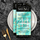 Elegant 44th Turquoise Wedding Jubileum Menu