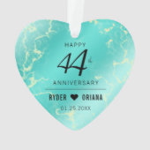 Elegant 44th Turquoise Wedding Jubileum Ornament (achterkant)