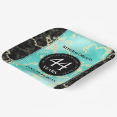 Elegant 44th Turquoise Wedding Jubileum Papieren Bordje (Gebogen)