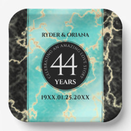 Elegant 44th Turquoise Wedding Jubileum Papieren Bordje