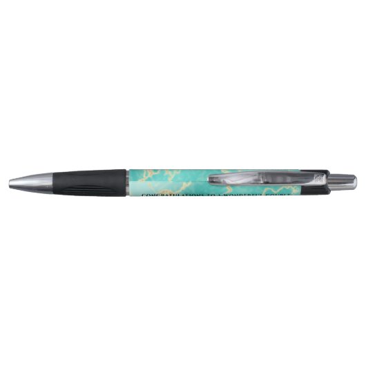 Elegant 44th Turquoise Wedding Jubileum Pen (Achterkant)