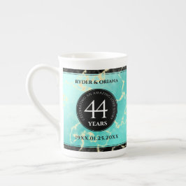 Elegant 44th Turquoise Wedding Jubileum Porselein Kop
