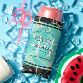 Elegant 44th Turquoise Wedding Jubileum Seltzer Blikjeskoeler