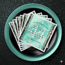 Elegant 44th Turquoise Wedding Jubileum Servet