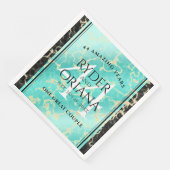 Elegant 44th Turquoise Wedding Jubileum Servet (Hoek)
