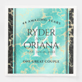 Elegant 44th Turquoise Wedding Jubileum Servet (Voorkant)